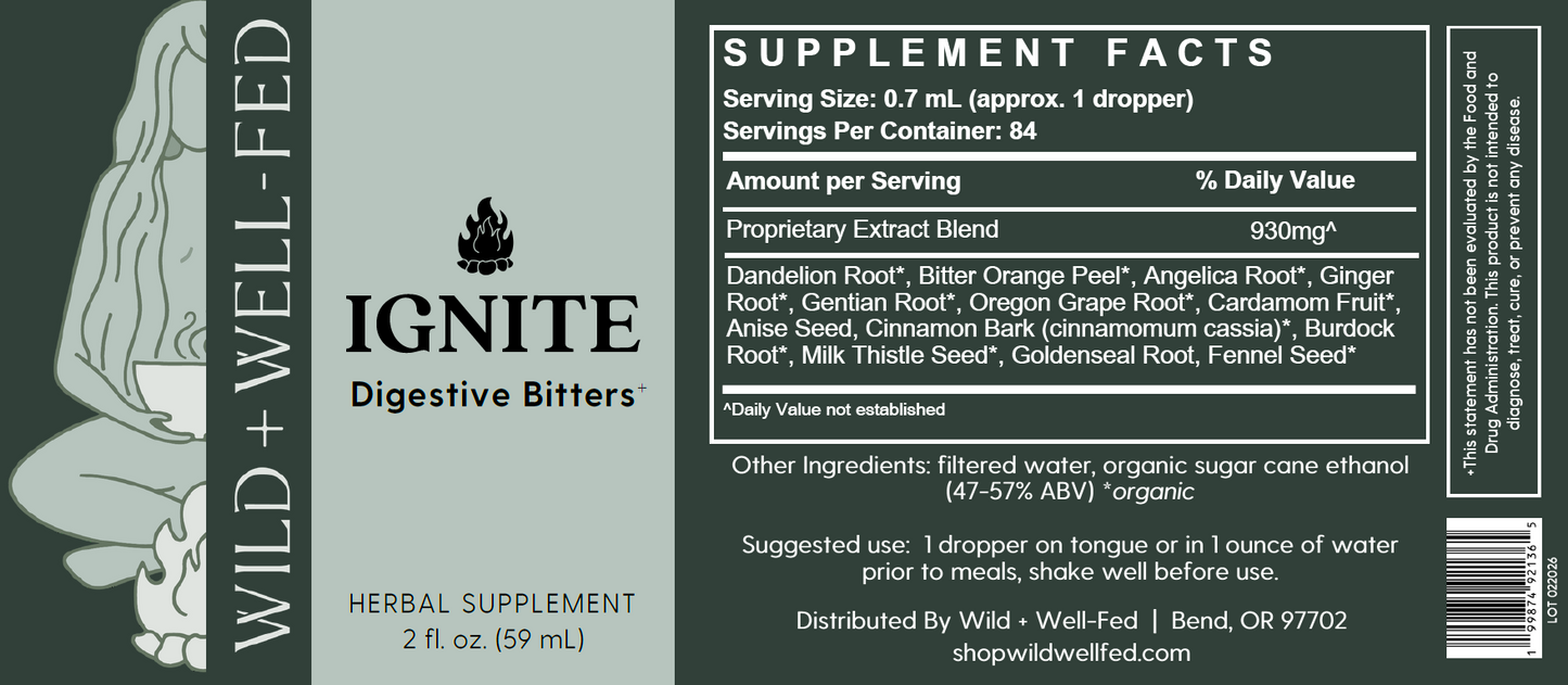 IGNITE Organic Herbal Digestive Bitters Tincture