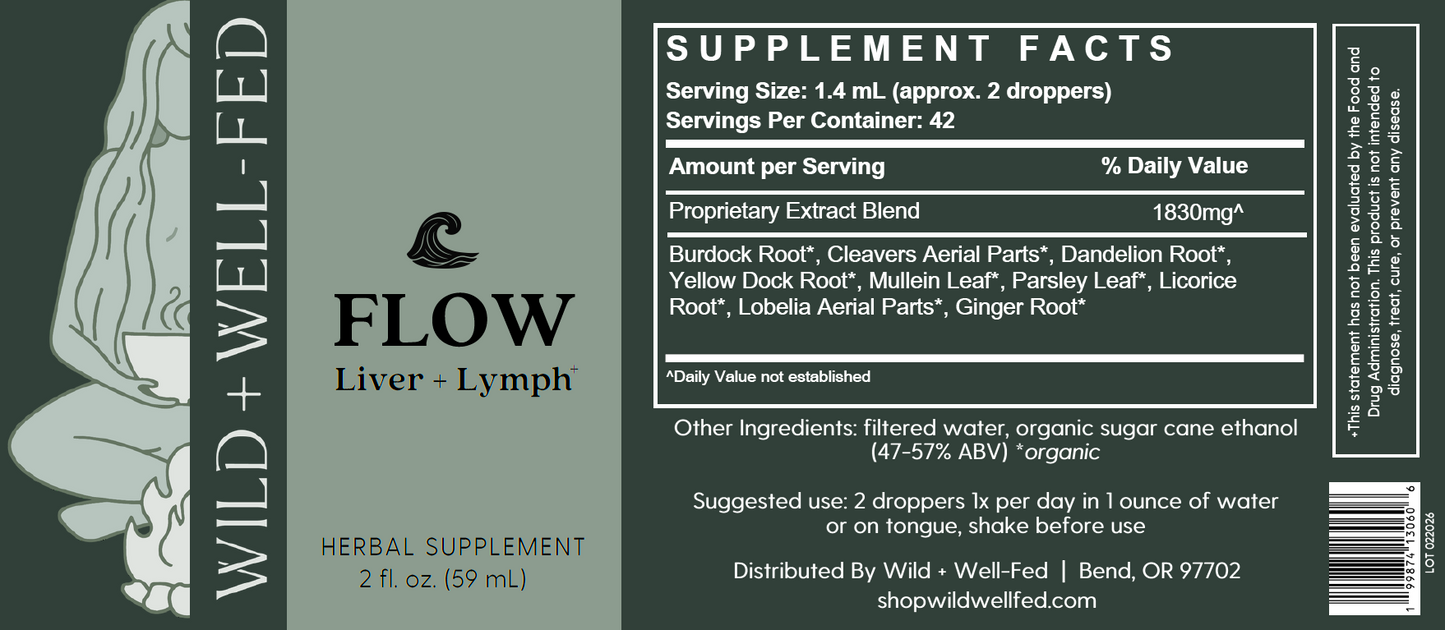 FLOW Organic Herbal Liver & Lymph Support Tincture
