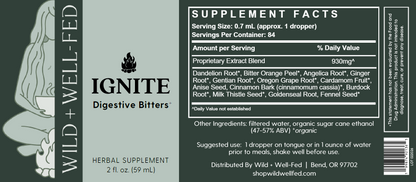 IGNITE Organic Herbal Digestive Bitters Tincture