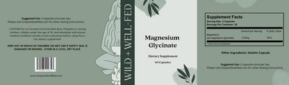 Magnesium Bottle Label with Supplement Facts