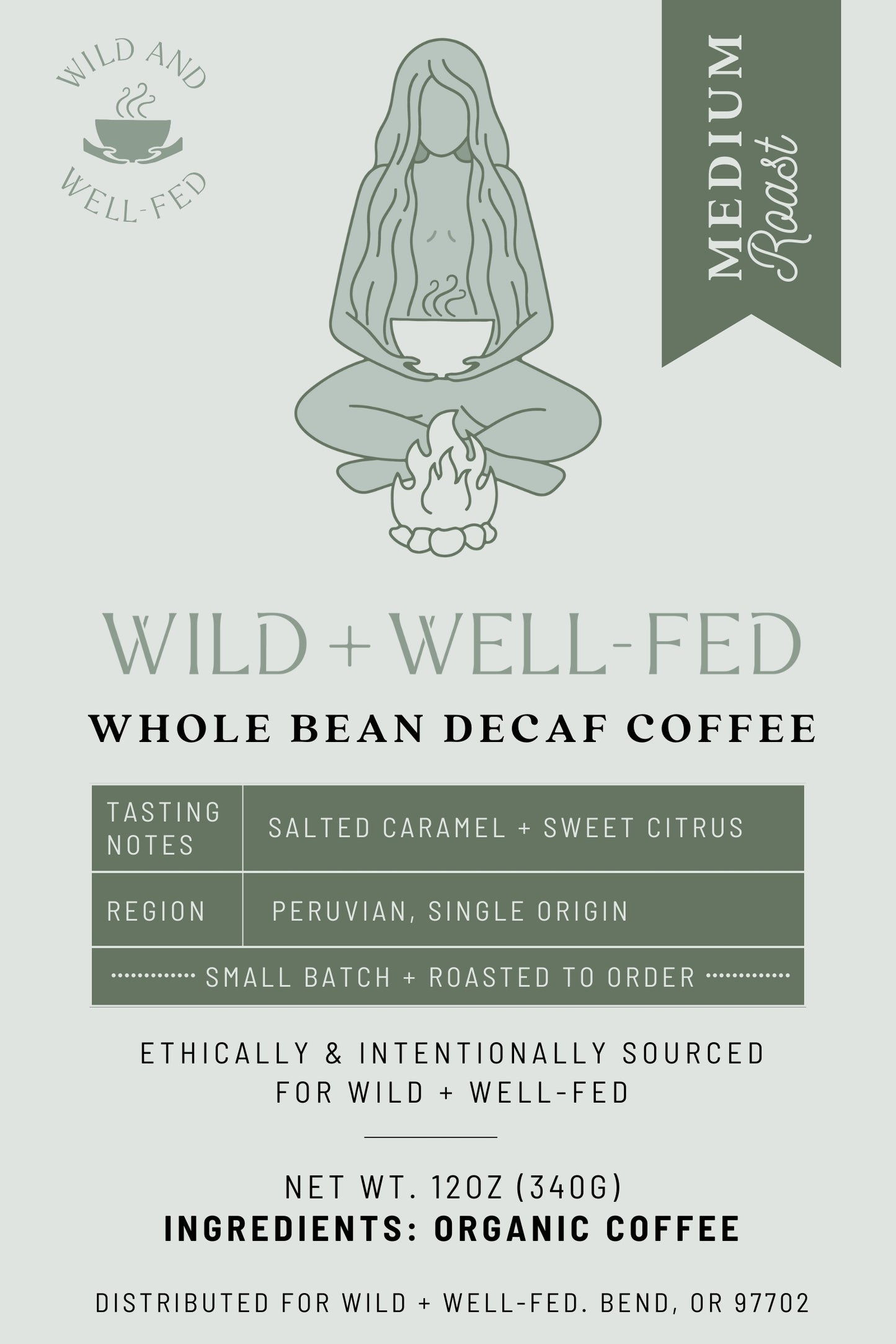 Organically Grown MEDIUM Roast DECAF Coffee from Peru
